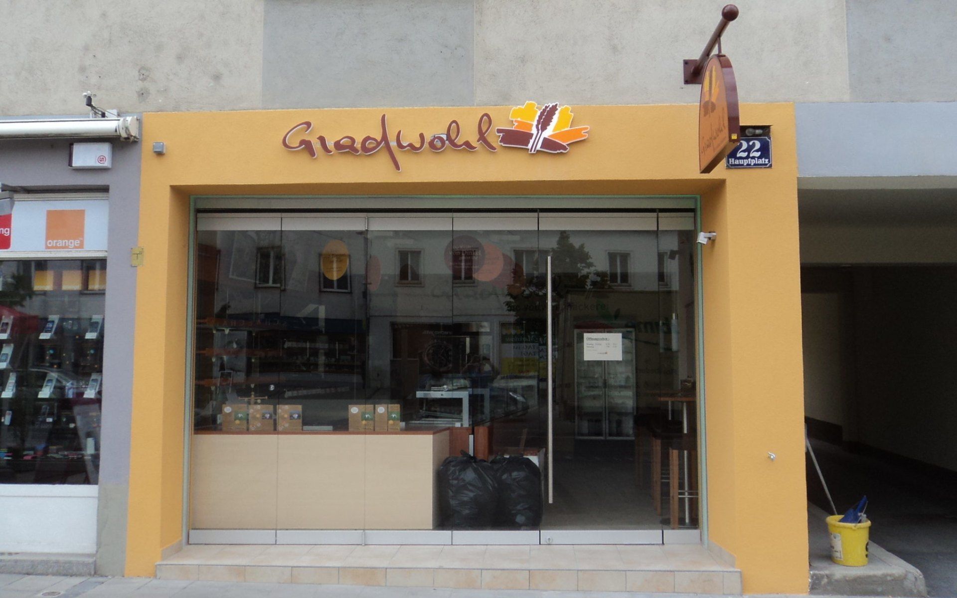 Gradwohl Bäckerei superflacher Front- und Seitenleuchter Schriftzug
