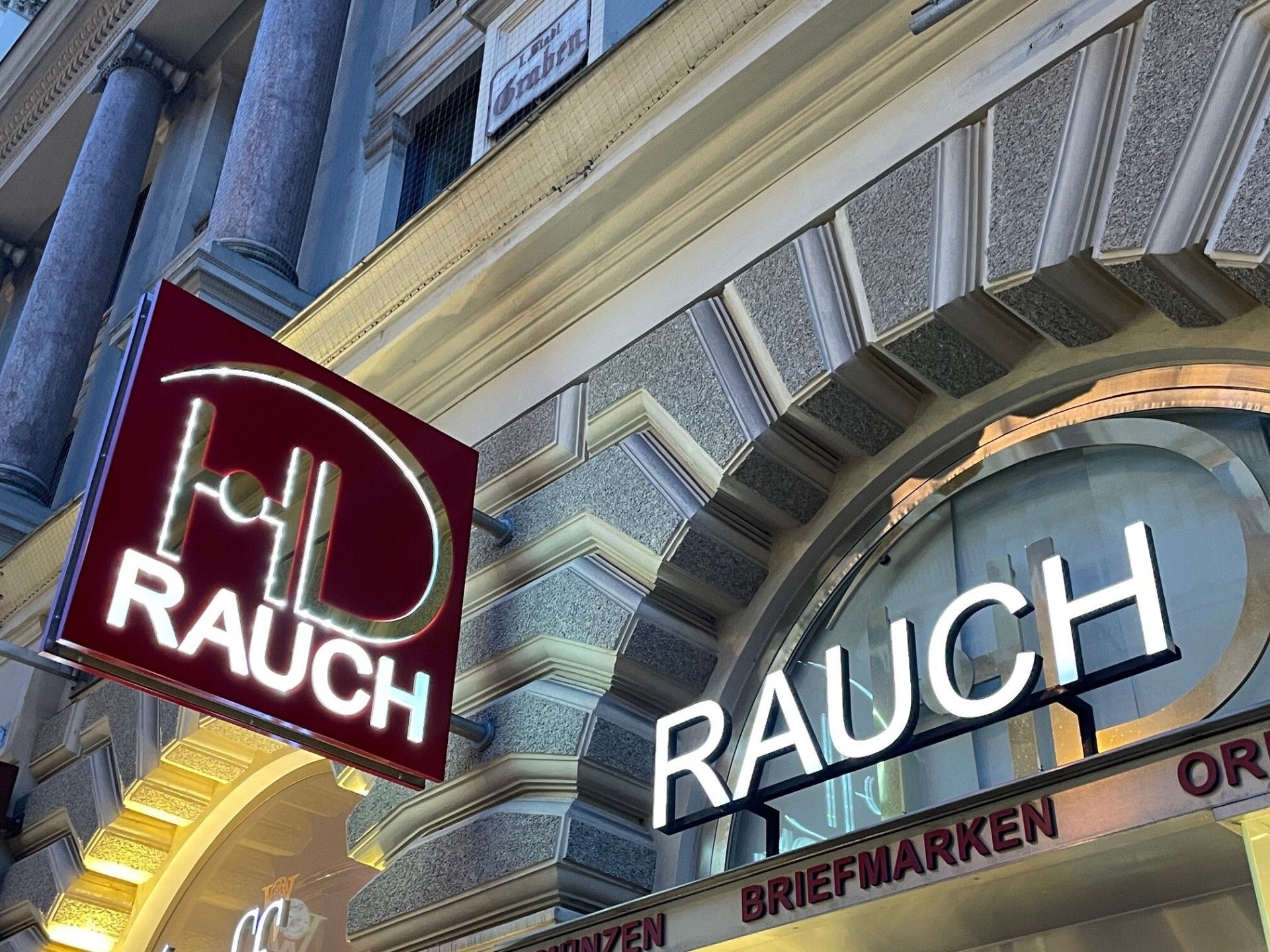 HD RAUCH superflacher Frontleuchter Steckschild mit Goldspiegel-Front