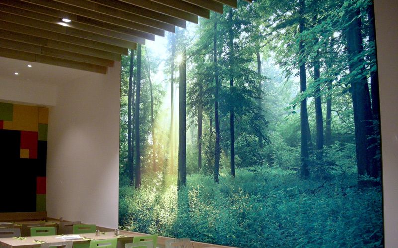 Wienerwald Textilspannrahmenschild beleuchtet