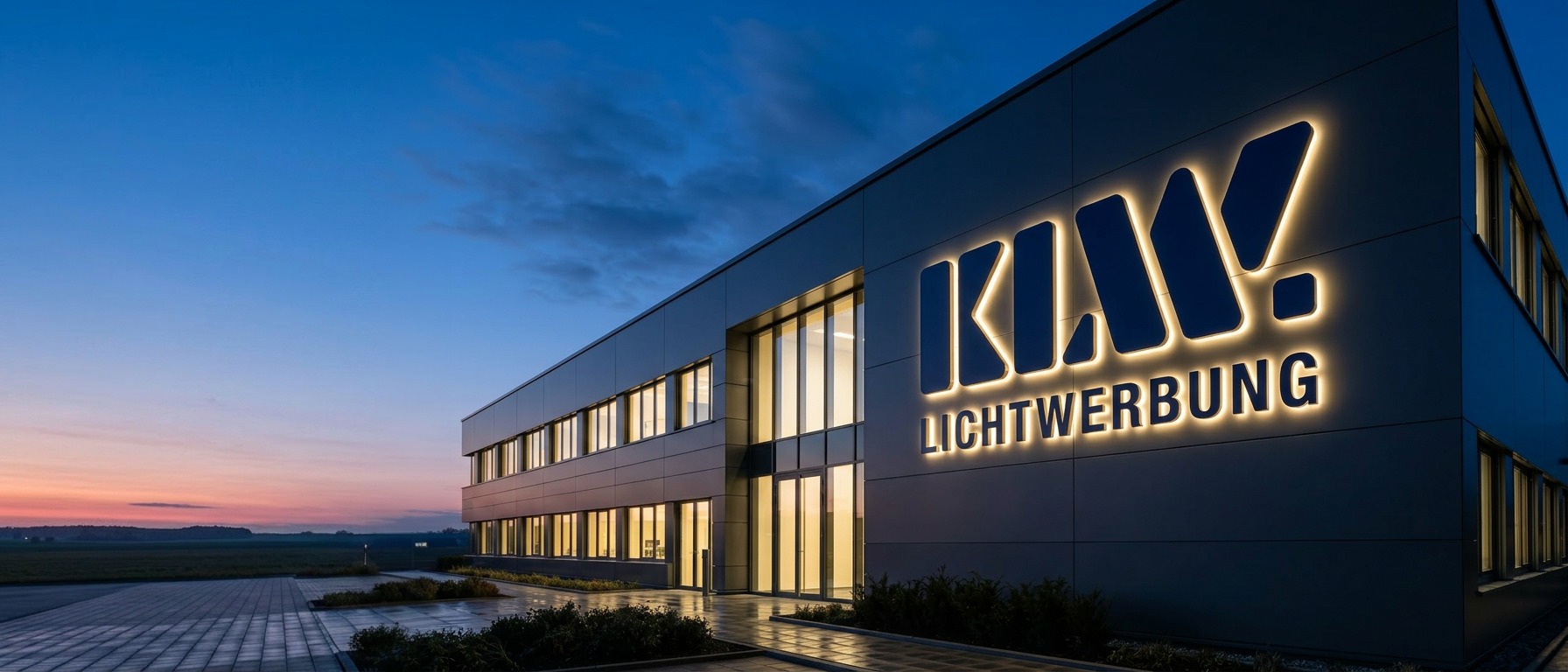 KLW beleuchtete Fassade