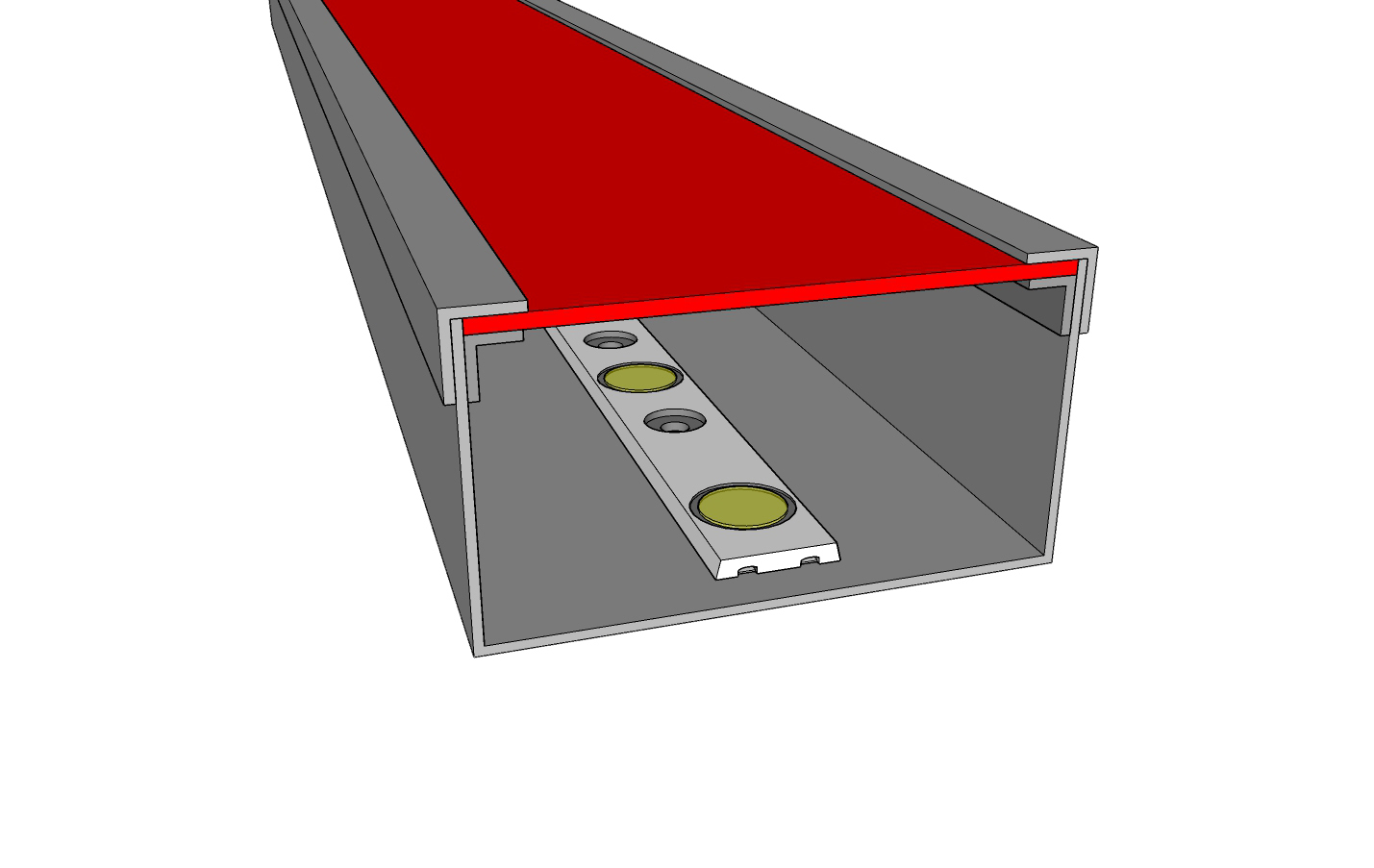 Profil 4 – Aufbau Aluminiumprofil mit LED und Acrylglasfront