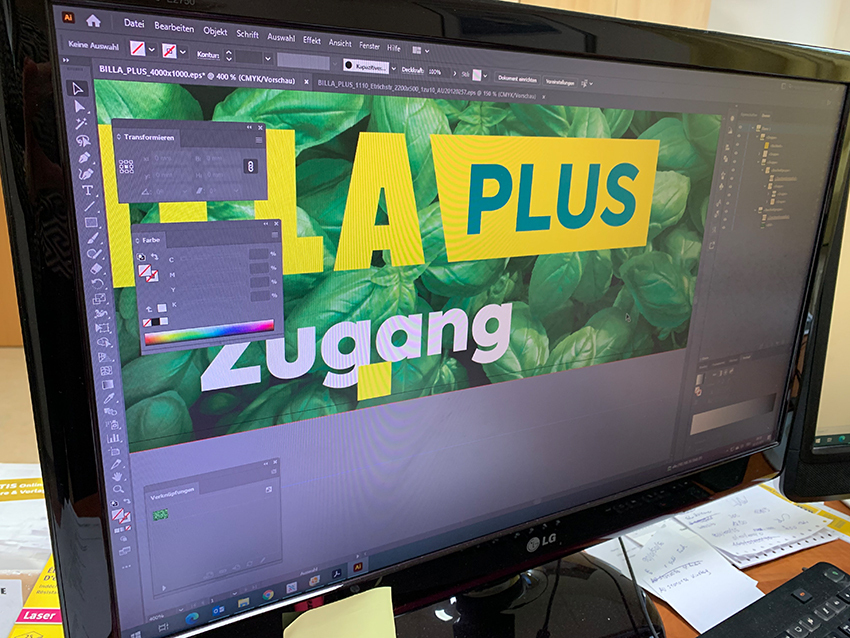 BILLA Plus – Reinzeichnung des Logos in Adobe Illustrator