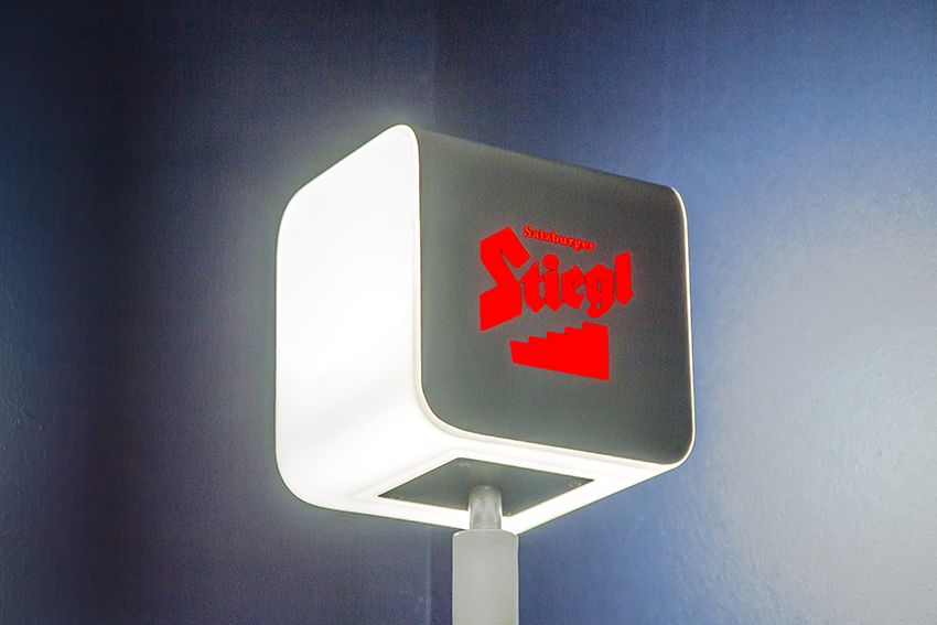 Stiegl Stehlaterne mit Foliendekor