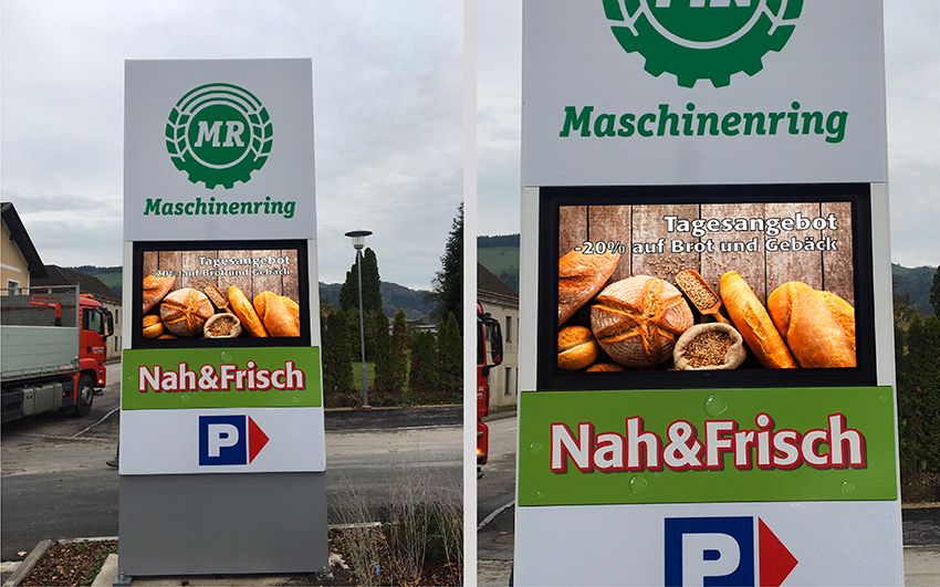 Maschinenring Pylon mit digitaler Anzeige