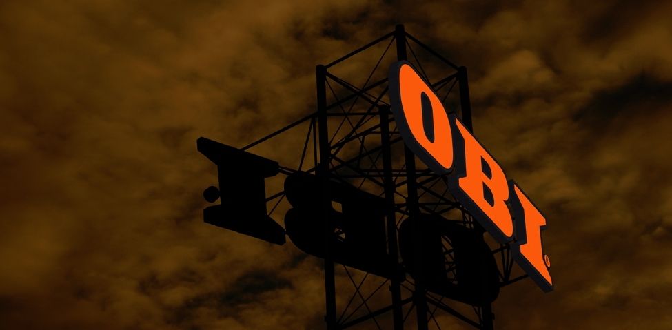 OBI Werbeturm Einzelbuchstaben